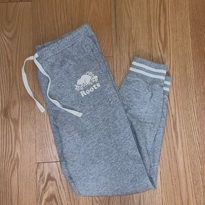 Roots Gray Joggers with Elastic Cuffs and Drawstring